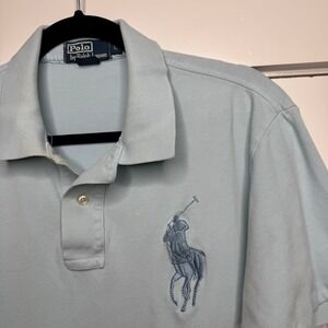 Vintage Polo Ralph Lauren Baby Blue Big Pony 3 Size Large